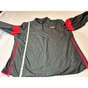 Nike Ragin Cajuns Mens XXL Quarter Zip Windbreaker Black Red Pullover Jacket